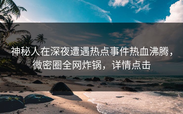 神秘人在深夜遭遇热点事件热血沸腾，微密圈全网炸锅，详情点击