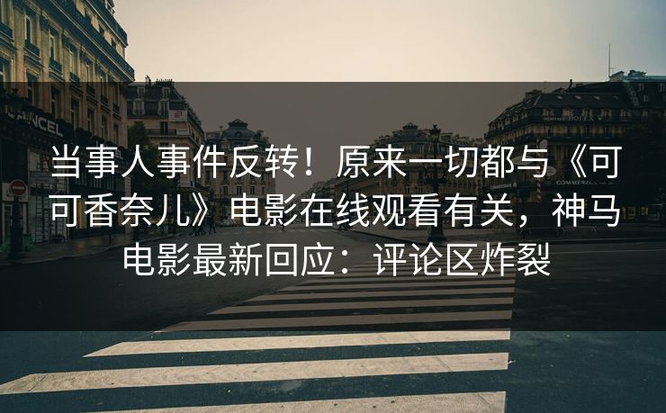 当事人事件反转！原来一切都与《可可香奈儿》电影在线观看有关，神马电影最新回应：评论区炸裂