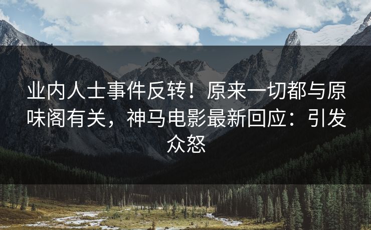 业内人士事件反转！原来一切都与原味阁有关，神马电影最新回应：引发众怒