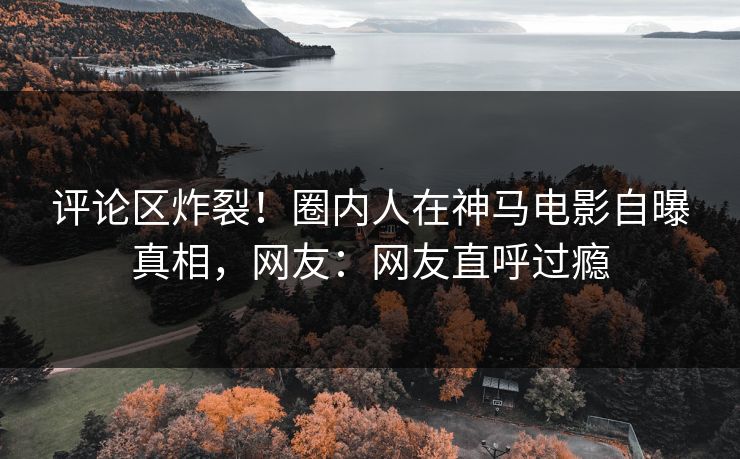 评论区炸裂！圈内人在神马电影自曝真相，网友：网友直呼过瘾